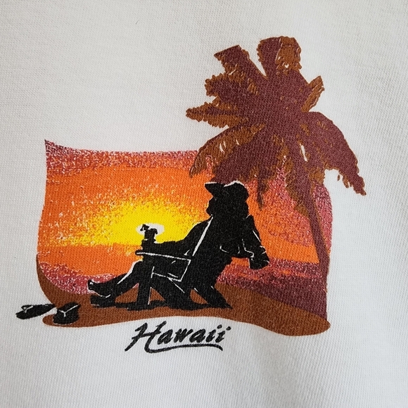 Vintage Crazy Shirt Hawaii T-Shirt Short Sleeves Beach Sunset Graphic size Large - Picture 3 of 7